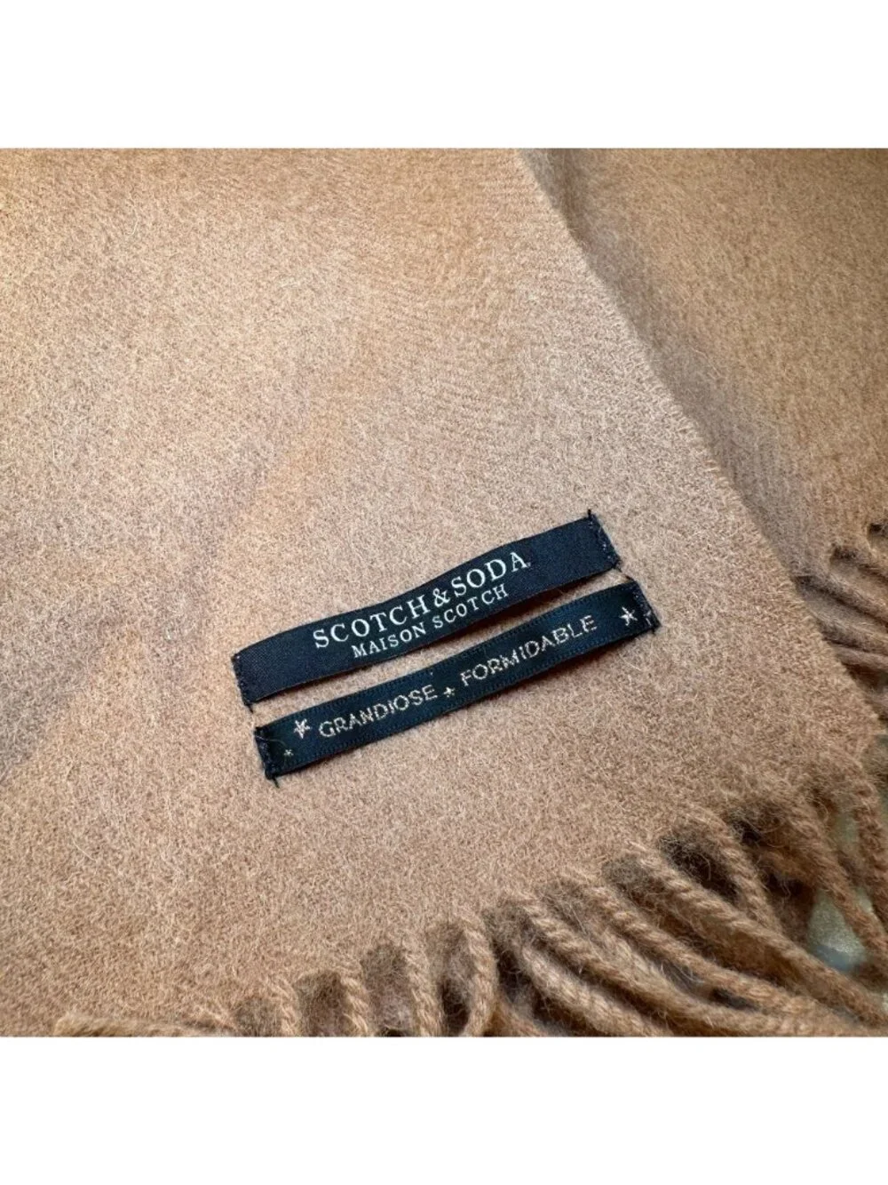 Scotch Soda Maison Scotch Wool Shawl Throw Grandiose Formidable Fringe Wrap